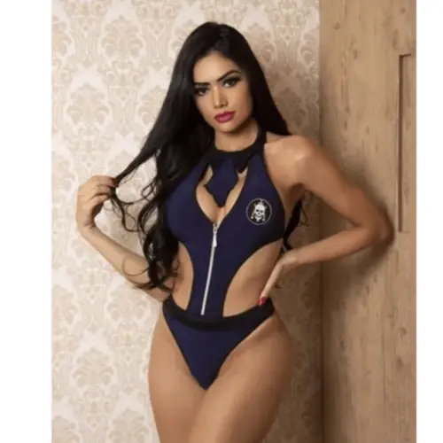 Body Policial Malvada - garota Veneno - Fantasia Feminina de Policial