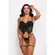 Corselet de Renda e Tule com Calcinha e Persex
