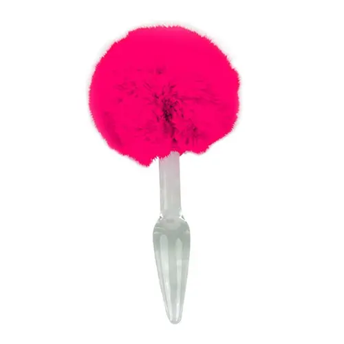 Plug Anal de Vidro Com Pompom