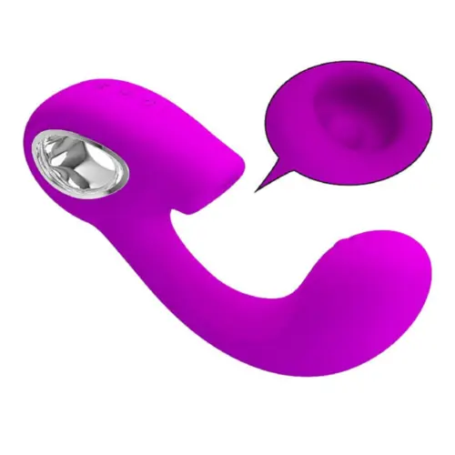 Vibrador de Ponto G e Clitóris com Sugador - Sibel