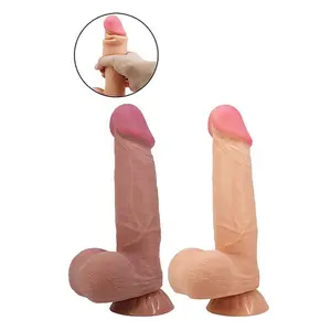 Pênis Realístico Dupla Camada Sliding Skin 21,8cm com Ventosa