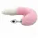 Plug Anal com Rabo de Raposa Rosa e Branco 35cm