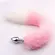 Plug Anal com Rabo de Raposa Rosa e Branco 35cm