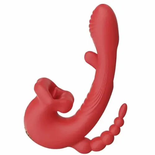 Vibrador com APP Multifunções 3 em 1 com Tapping, Boca Estimuladora e Plug Anal